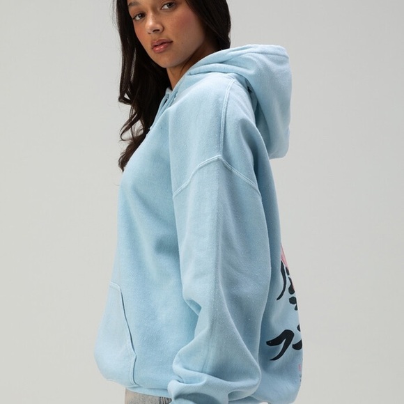 Urban Outfitters BDG Tsutsuji Flower Womens Hoodie Blue Floral Sweatshirt NWT - Picture 4 of 7